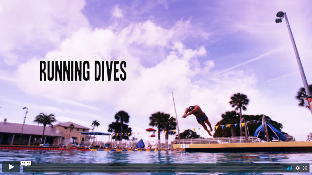 Running Dives are a great way to learn key components to a great start.  Mistakes are amplified because of the tremendous amount of speed and power you get from a running start.