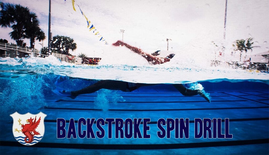 The backstroke spin drill is one of the most effective ways of teaching swimmers to accelerate the straight arms quickly through the recovery phase of the stroke cycle.