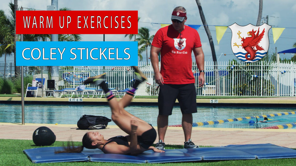 Indiana University swim coach Coley Stickels has a world renowned dry land training program that we were fortunate to witness with some of his Athletes in the Florida Keys.  Since The Race Club began with Gary Hall Jr and Mike Bottom we have believed a high intensity dry land can not only be a huge benefit physically but mentally as well.  In order to warm up properly Coley’s athletes begin with simple yet fun and complex exercises.  Check out this first part “Warm Up Exercises” of the entire dry land session.
 		
			
				Join the club to access this page! You must purchase one of our Race Club memberships:  The Race Club Membership – 4: Pro, Monthly, The Race Club Membership – 4: Pro, Annual, The Race Club Membership – 4: Elite, Monthly, The Race Club Membership – 4: Elite, Annual, The Race Club Membership – 4: Pro, 4-Month Bundle, The Race Club Membership – 4: Elite, 4-Month Bundle, The Race Club Membership – 4: Premium, Monthly, The Race Club Membership – 4: Premium, 4-Month Bundle, The Race Club Membership – 4: Premium, Annual, The Race Club Membership - Gold – Pro Coach, Monthly, The Race Club Membership - Gold – Elite - Alex Meyer - $375/month or $3500/year, Monthly, The Race Club Membership - Gold – Elite - Dr Megan Cannon $375/month or $3500/year, Monthly, The Race Club Membership - Gold – Premium - Gary Hall Jr - $425/month or $4000/year, Monthly, The Race Club Membership - Gold – Premium - Gary Hall Sr - $425/month or $4000/year, Monthly, The Race Club Membership - Gold – Pro Coach, Annual, The Race Club Membership - Gold – Elite - Alex Meyer - $375/month or $3500/year, Annual, The Race Club Membership - Gold – Elite - Dr Megan Cannon $375/month or $3500/year, Annual, The Race Club Membership - Gold – Premium - Gary Hall Jr - $425/month or $4000/year, Annual, The Race Club Membership - Gold – Premium - Gary Hall Sr - $425/month or $4000/year, Annual, The Race Club Membership – 3, Annual, The Race Club Membership – 3, Monthly, The Race Club Membership - Silver – Monthly or The Race Club Membership - Silver – Annual

Or Login